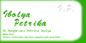 ibolya petrika business card